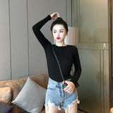 fbi agent costume 2024 Early Spring Women's Fashion Long-Sleeved T-shirt Female Korean Style Student Top Bottoming Female Shop