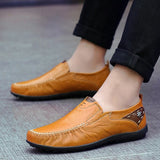 Hnzxzm Leather Shoes Men Fashion Leather Genuine High Quality Luxury Brand Comfortable Men Casual Driving Shoes Plus Size 37-47