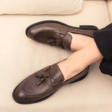 Hnzxzm Party Shoes For Men black Wedding Shoes Men Elegant Italian Brand split Leather Dress Shoes Men Formal Sepatu Slip On moccasins