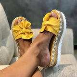 Hnzxzm Slippers Women Sandals Platform Sandals Shoes Women Bow Summer Sandals Slipper Indoor Outdoor Flip-flops Beach Shoes Female