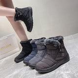 Hnzxzm Winter Boots Shoes Women Ankle Boots Cotton Fabric Snow Woman Plush Shoes Ladies Booties Waterproof Shoes Buty Damskie