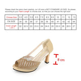 Hnzxzm Summer Women Pumps Peep Toe Sandals High Heels Dress Shoes Ladies Mesh Pump Rhinestone Wedding Shoes