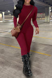 tailgate outfit black women Autumn Solid Color Slim Jumpsuit