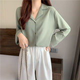 trending fall outfits 2024 White Shirt Women's Chiffon V-neck Small Niche Spring Design Suit Bottoming Inner Top