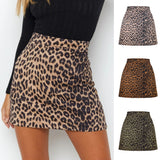 fall outfits women INS Women's Suede Hip Skirt Sexy Leopard Print High Waist Zipper Autumn and Winter A- line Skirt for Women