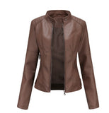 tailgate outfit black women European Size Spring and Autumn Women's Leather Jacket Women's Short Jacket Slim Thin Leather Jacket Women's Motorcycle Clothing