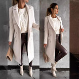 fall outfits 2024 Autumn and Winter Simple Long Sleeve Double Breasted Woolen Coat Women's Clothing