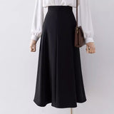 fall outfits women Spring and Summer High Waist Suit Skirt Women's Loose Draping High-End Professional Commuter Large Swing Umbrella Skirt