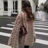 datenight fall outfits 2024 Spring and Autumn Fashion Elegant round Neck Bell Sleeve Knitted Sweater Loose All-Match Top