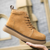 Hnzxzm Genuine Leather Men's Ankle Boots British Style Casual Sneakers Men Leather Shoes Winter Boots Fashion Men Sports Shoes