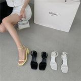 Hnzxzm Designer Summer Open Toe Woman Sandals Fashion Elegant Ankle Strap Shoes Ladies Outdoor Party Dress Pumps