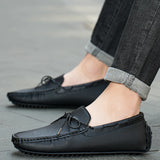 Hnzxzm Men High Quality Leather Loafers Men Slip on Casual Shoes Moccasins Men's Flats Fashion Men Shoes Male Driving Shoes Size 38-49