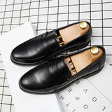 Hnzxzm Men Dress Shoes Inner High Loafers Men Shoes Casual Shoe Man Fit Classic Party British Men's Height-increasing Shoes