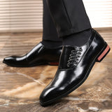 Hnzxzm Men's Casual Business Shoes Microfiber Leather Square Toe Lace-up Mens Dress Office Flats Men Fashion Wedding Party Oxfords2024