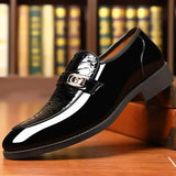 Hnzxzm Official Bright Upper Business Dress Shoes Man Patent Leather Social Shoe for Men Office High Quality Fashion Gentleman New Suit