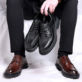 Hnzxzm Men Casual Shoes lace up Male Dress Shoes Fashional Men Business Breathable Round Toe Men Casual Shoes outdoor Leather Shoes men