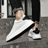 Hnzxzm Men Genuine Leather Casual White Shoes Mens Spring Slip on Lazy Shoe Fashion Breathable Comfortable Cowhide Flats