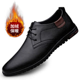 Hnzxzm New Men Casual Leather Shoes Fashion Brand Classic Men  Leather Shoes Brown/Black Hot Sale Breathable Business Lace-Up Men Shoes