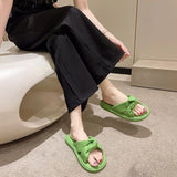 Hnzxzm Slides House Woman Slippers Home Shoes for Women Off White Sandals with Bow Soft Summer Thick Outside Platform Unique Trend