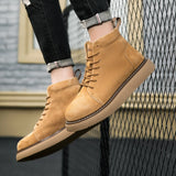 Hnzxzm Genuine Leather Men's Ankle Boots British Style Casual Sneakers Men Leather Shoes Winter Boots Fashion Men Sports Shoes