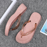 Hnzxzm Women's Slippers Flip-flops Outdoor High Rise Beach Shoes New Indoor and Outdoor Slippers Light and Versatile Slippers