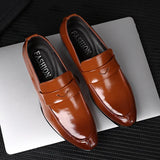 Hnzxzm Dress Shoe Men Casual Man Shoe Leather Loafers for Men Classic Shoes Red Plus Size Casual Men's Dress Shoes Office Business