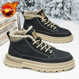 Hnzxzm Male Winter Shoes Warm Cold Proof Men's Snow Boots High Top New in Offer Waterproof Luxury Brands Footwear Cotton Shoe Quality