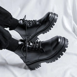 Hnzxzm Spring Autumn New Designer Boots for Men New Designer Black Platform Leather Shoes Male Fashion Casual Increase Ankle Boots Man
