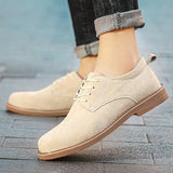 Hnzxzm shoe Oxford Men Shoes lace up Suede Leather Spring Autumn Casual Men Shoes outdoor fashion Male Dress Shoes