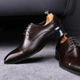 Hnzxzm Men's Leather Shoes Fashionable Classic Three Joint Oxford Shoes  Square Head Business Office Comfortable Casual Shoes For Men