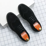 Hnzxzm Men Dress Leather Shoes Fashion Office Derby Shoes Classic Casual Business Wedding Luxury Designer Shoes Male Suede Formal Shoes