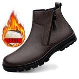 Hnzxzm Winter Boots Luxury Brand Chelsea Boots Plus Velvet Boots High Quality Men Business Leather Casual Shoes Ankle Boots Snow Boots