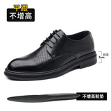 Hnzxzm 8cm Heel Spring Autumn Men's Leather Dress Shoes Fashion Casual New Designer Hollow Height Casual Platform Shoes Man