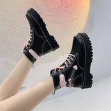 Hnzxzm Autumn Winter New Boots Women Black Platform Cute Pink High-top Lolita Boot Female Student Kawaii Japanese Shoes