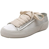 Hnzxzm Satin White Flats Shoes Women  New Fashion Canvas Casual Sneakers For Women