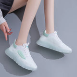 Hnzxzm Popular All-match Casual Sports Luminous Flying Weaving Women's Running Shoes Fashionable Women's Exquisite Casual Running Shoes