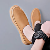 Hnzxzm Spring Autumn Leather Loafers Male Fashion Casual New Designer Shoes for Men Solid Color Dual-use High Quality Mens Shoes