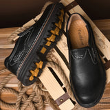 Hnzxzm Brand Men Genuine Leather Oxfords Shoes Antiskid Casual Leather Flats Formal British Business Office Shoes Fashion Outdoor Shoes