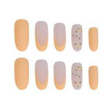 Hnzxzm 24Pcs/Set False Nails Long Round Coffin Cute Kawaii Stick on Art Nail Ballerina Press on Nail Set  Seamless Removable Fake Nails