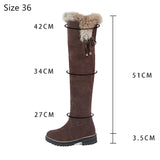 Hnzxzm Hot Warm Snow Boots Women Winter Shoes Warm Fur Plush Over Knee High Boot Ladies Casual Low Rubber Heels Long Shoes Female