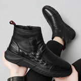 Hnzxzm Spring Autumn Trendy 2025 Male Shoes High Cut Men's Boots Quality Cheap Casual Hot Selling Low Price Footwear Original Deals New