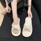 Hnzxzm Slides House Woman Slippers Home Shoes for Women Off White Sandals with Bow Soft Summer Thick Outside Platform Unique Trend