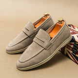 Hnzxzm Spring British Style Suede Men Casual Shoes Breathable Comfort Slip-on Wedding Shoes Fashion Men Luxury Brand Versatile Shoes