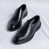 Hnzxzm Spring Autumn New Designer Leather Shoes for Men Fashion Casual Black Platform Men's Dress Shoes Man