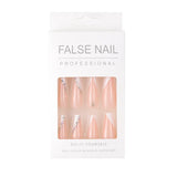 Hnzxzm 24Pcs Long Ballet French Girls Nail Art White Fake Nails Manicure Press On Nails False With Designs Artificial Wearing Reusable