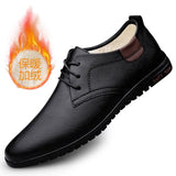 Hnzxzm New Men Casual Leather Shoes Fashion Brand Classic Men  Leather Shoes Brown/Black Hot Sale Breathable Business Lace-Up Men Shoes