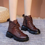 Hnzxzm Booties Chunky Footwear Platform Fur Short Shoes for Women Biker Female Ankle Boots Combat Punk Style Trend 2024 Spring Fashion