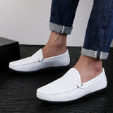 Hnzxzm New Style Mens Casual Leather Moccasins Footwear Popular Business Shoes Youth Fashionable Daily Leisure Driver Loafers