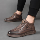 Hnzxzm Fashionable New Men's Thick Soled Leather Casual Shoes Brand Banquet High-end Business Dress Shoes Men's Outdoor Oxford Shoes