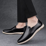 Hnzxzm Shoes Men Slip-On Leather Shoes Casual Shoes Driving Moccasin Non-slip Loafers Men Bule Shoes Luxury Brand High Quality